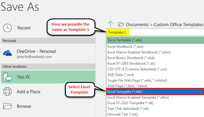 Create New Excel Template 2