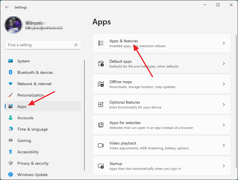 Apps & Features